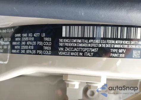 2016 Jeep Renegade Limited из США, поврежденный, VIN ZACCJADT7GPD79457